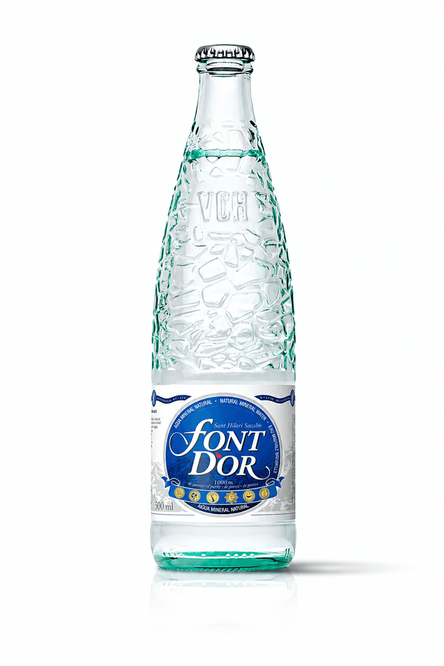 Font d'Or 500 ml — menšia sklenená fľaša, neperlivá minerálna voda